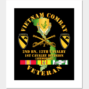 Vietnam Combat Cavalry Veteran w 2nd Bn 12th Cav DUI - 1st Cav Div Posters and Art